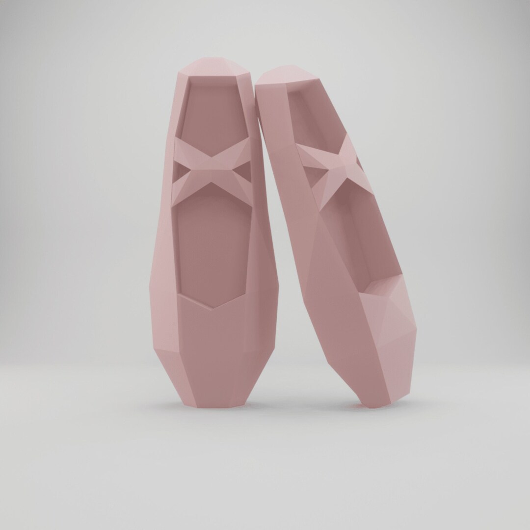Ballet Shoe Papercraft Digital Template DXF SVG Pdf File for 3D Low Ballet Shoe Papercraft Digital Template DXF SVG Pdf File for 3D Low