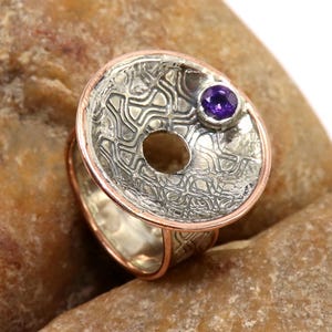 Amethyst Spinner Ring: Sterling Silver Boho Meditation Ring