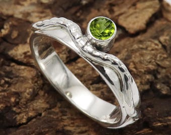 Sterling Silver Gemstone Meditation Ring: Boho Anxiety Jewelry