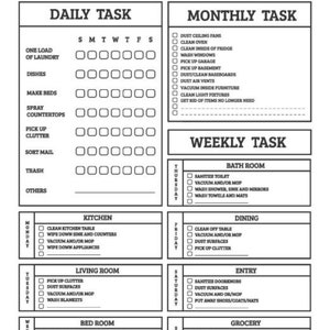 Cleaning schedule