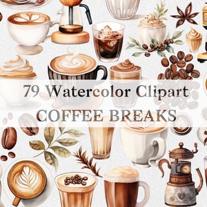 Vintage and Modern Coffee Maker Bundle Watercolor Illustration