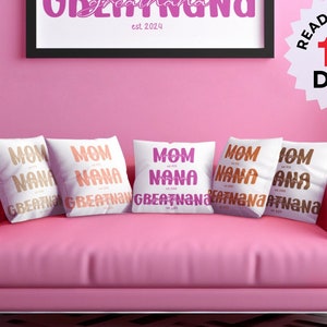 Grandmother Pillow Great Grandma Gift for Mothers Day Bed Pillows with Names for Mom Pillow Personalized Gift for Grandparents Pillow Gift