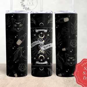 Personalized Magic Witch's Brew Tumbler Custom Fortune Tumbler Witchcraft Tumbler Fortune Teller Gift Moon Sun Tumbler Witchy Gifts