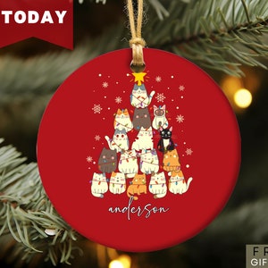 Personalized Pet Ornament Custom Dog Christmas Ornament Pet Memorial Ornament Cat Christmas Photo Ornament Pet Portrait Name Gift