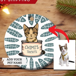 Custom Cat Portrait Ornament Cat Lovers Gift Ornament Pet Mom Gifts Pet Portrait Photo Ornaments Christmas Animals Ornaments Custom Gift