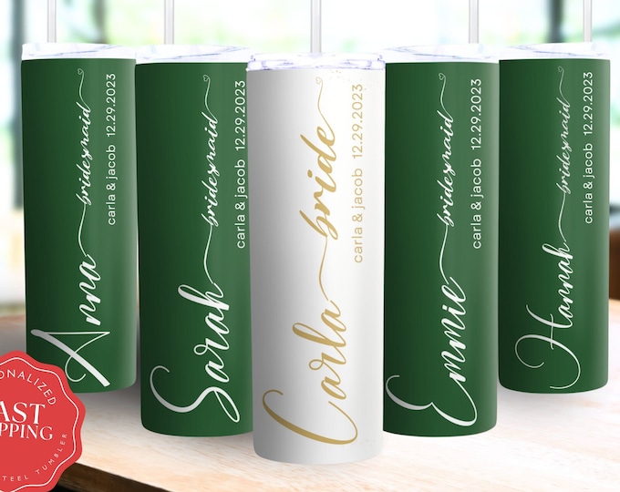 Team Bride Tumbler Bridesmaid Cups Personalized Tumbler with Straw Bachelorette Party Favors for Guests Wedding Gifts for the Couple Tumbler