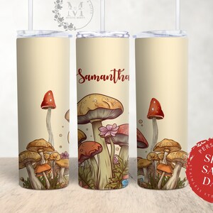 Mushroom Tumbler with Lid and Straw Mushroom Lovers Gift Personalized Tumbler with Straw Mothers Day Gift Custom Tumbler Mushroom Mug