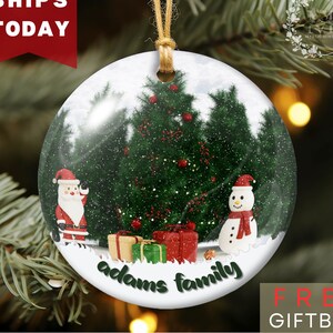 Holiday Gift Idea Heirloom Keepsake Round Ceramic Gift Exchange Gift Idea Xmas Tree Christmas 2023 Ornament, Christmas Decoration