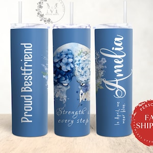 Proud of You Bestfriend Tumbler Custom Flower Cups for Friends Birthday Tumbler Personalized for Bestie Friend Tumbler Gift for Autism Gift