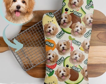 Customized Dog Mitt Kitchen Presents for Mom Photo Funny Oven Glove Housewarming Gift First Home Face Oven Mitts Set Custom Photo Gift