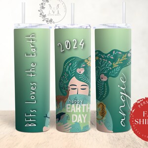 Earth Lover Gift Friend Tumbler Birthday Custom Tumbler for Best Friend Gift Ideas for Women Mens Personalized Tumbler Mom Mothers Day Cup