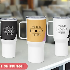 Corporate Gift Custom Tumbler Logo Mug Tumbler Handle and Lid Cup Custom Logo Tumbler Mug Promotion Gift for Clients Employee Appreciation