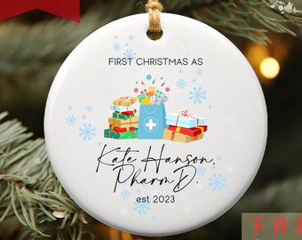 Personalized First Christmas As Pharmacist Gift Ornament Pharmacy Graduation Gift Custom Announcement Gift Pharmacist Christmas Keepsake