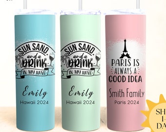 Travel Gifts Personalized Tumbler Mug Custom Tumbler With Lid and Straw Travel Mug Personalized Gift Monogram Gifts for Her Men Gifts Ideas