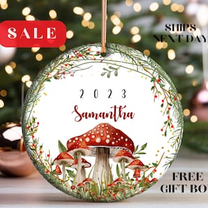 Mushroom Christmas Ornament Christmas Tree Decorations Mushroom Ornament Custom Mushroom Unique Mushroom Ornament Mushroom Lover Gifts