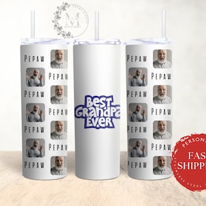Grandpa Photo Gift Personalized Custom Photo Gift Grandparents Day Abuelo Tumbler Cup Grandfather Birthday Gift Photo Cup Lid Straw Gift Him