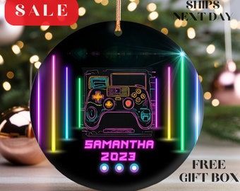 Neon Ornament Gamer Ornament Personalized Neon Gamer Sports Lovers Gift Streamer Gamers Gift Custom Ornament Gaming Ornament