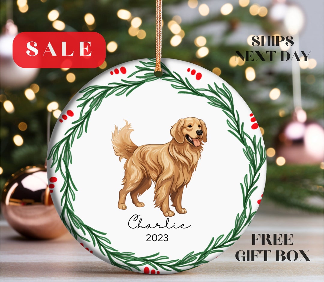 Golden Retriever Dog Hand Knit Christmas Ornament Arcadia Home main image 1