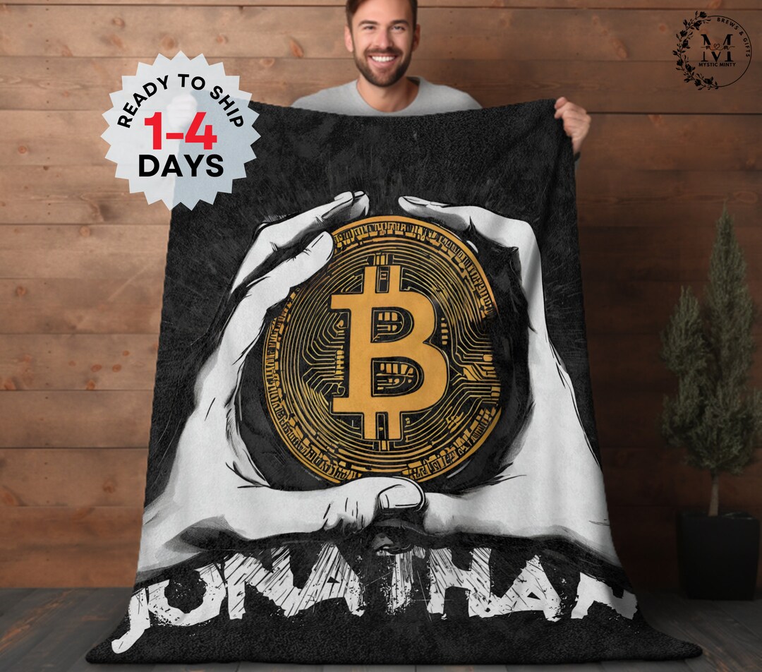 Bitcoin Hand Gift Personalized Blanket Crypto Currencies Investor
