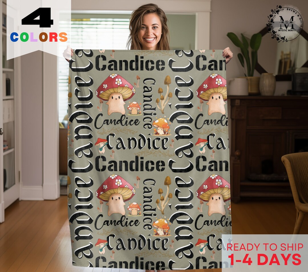 Mushroom Throw Blanket Cottagecore Mushroom Blanket Throw Personalized