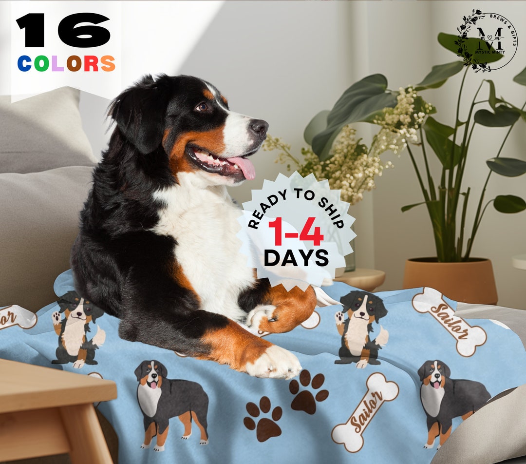 Bernese Mountain Dog Custom Dog Blanket Personalized Pet Blanket Golden Retriever Dachshund