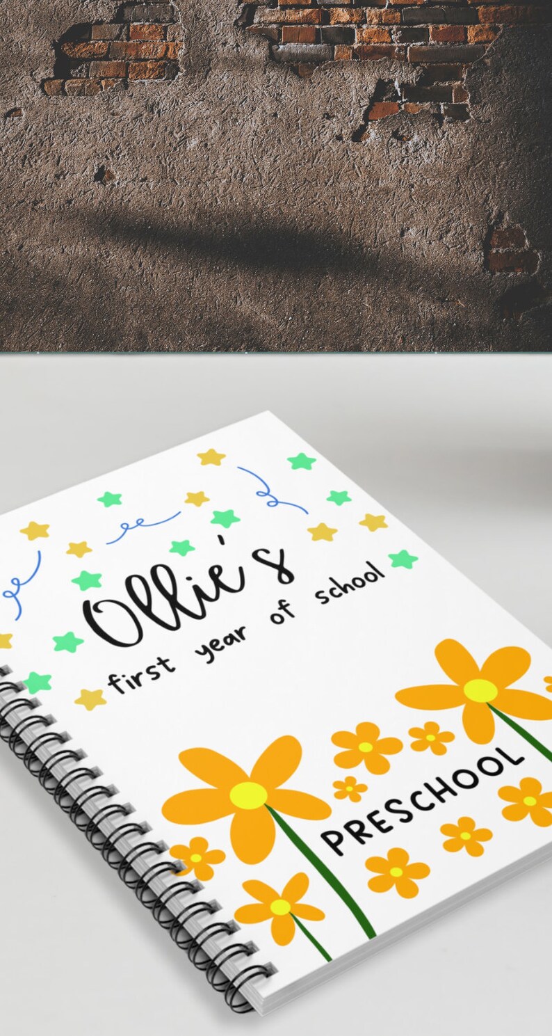 Back to School Flowers Notebook Personalized Gift Journal Flower Decor