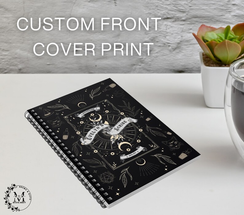 Personalized Witch Notebook Journal Gothic Book Witchy Gifts Planner Witch Stuff Starter Kit Unique Moon Phase Gift Witch Junk Journal image 4
