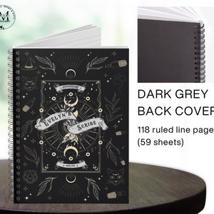 Personalized Witch Notebook Journal Gothic Book Witchy Gifts Planner Witch Stuff Starter Kit Unique Moon Phase Gift Witch Junk Journal image 6