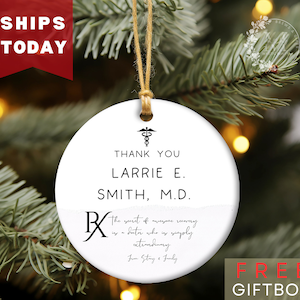 Doctor Christmas Ornament Personalized Dr Ornament Doctor Gift Dr Christmas Gift Custom Doctor Gift Physician Gift