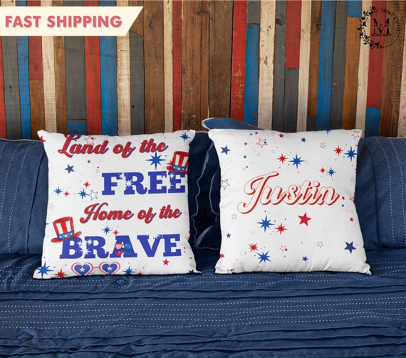 Military Men Gifts Land of the Free Personalized Pillow Military Men Gifts Land of the Free Personalized Pillow