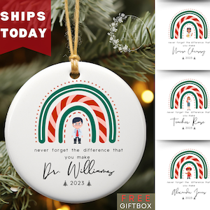 Personalized Doctor Ornament Nurse Christmas Ornament Teacher Gift Dr Christmas Gift Custom Doctor Gift Physician Gift