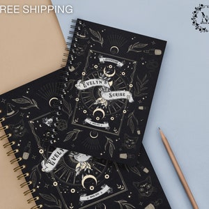 Personalized Witch Notebook Journal Gothic Book Witchy Gifts Planner Witch Stuff Starter Kit Unique Moon Phase Gift Witch Junk Journal image 7
