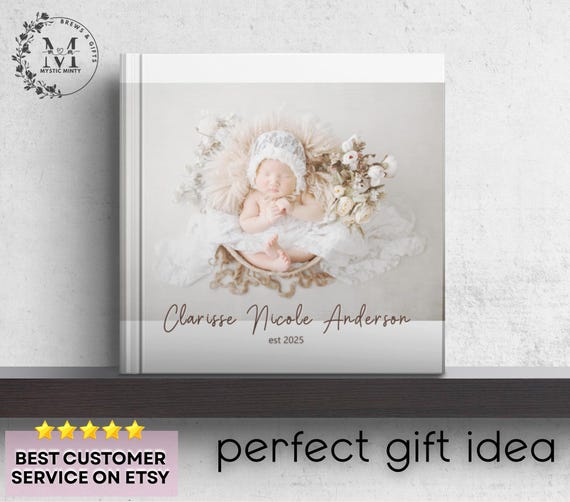 Photo Album Custom Baby Memory Book with Pictures to Print Personalized  Baby Photo Keepsake Gift fro Birthday Gift Ideas Christening Gifts