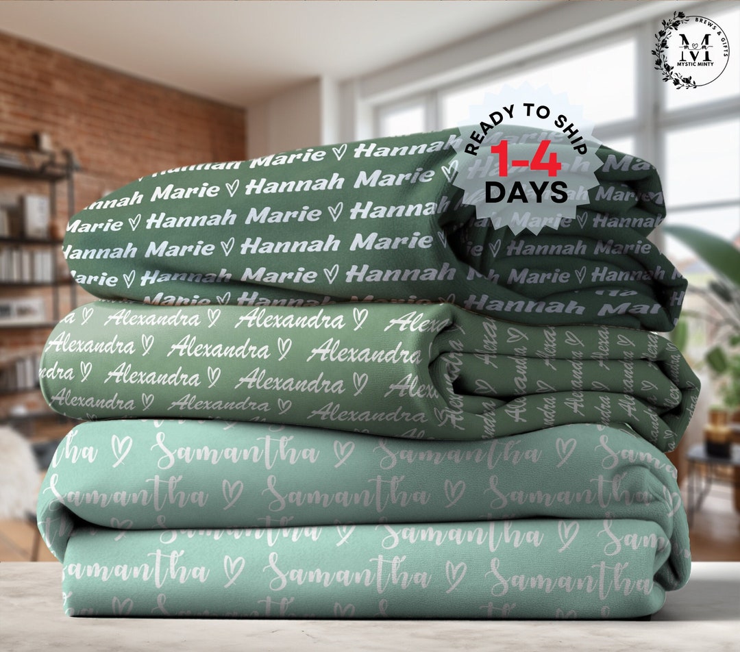Personalized Blanket and Throws for Couch Customized Blanket With Names