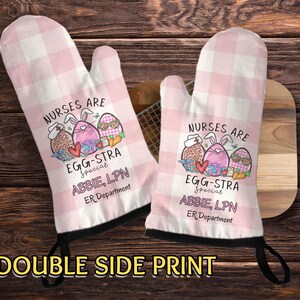 Custom Easter Nurse Oven Mitt Easter Bunny Nurse Oven Mitt Nurse Easter Oven Mitt RN Oven Mitts Gift for Nurse Week Oven Mitt Nursing School