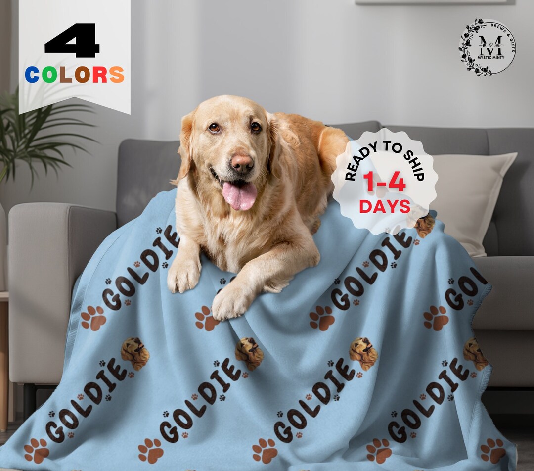Golden Retriever Personalized Blanket Gift for Dog Mama Blanket for Dog