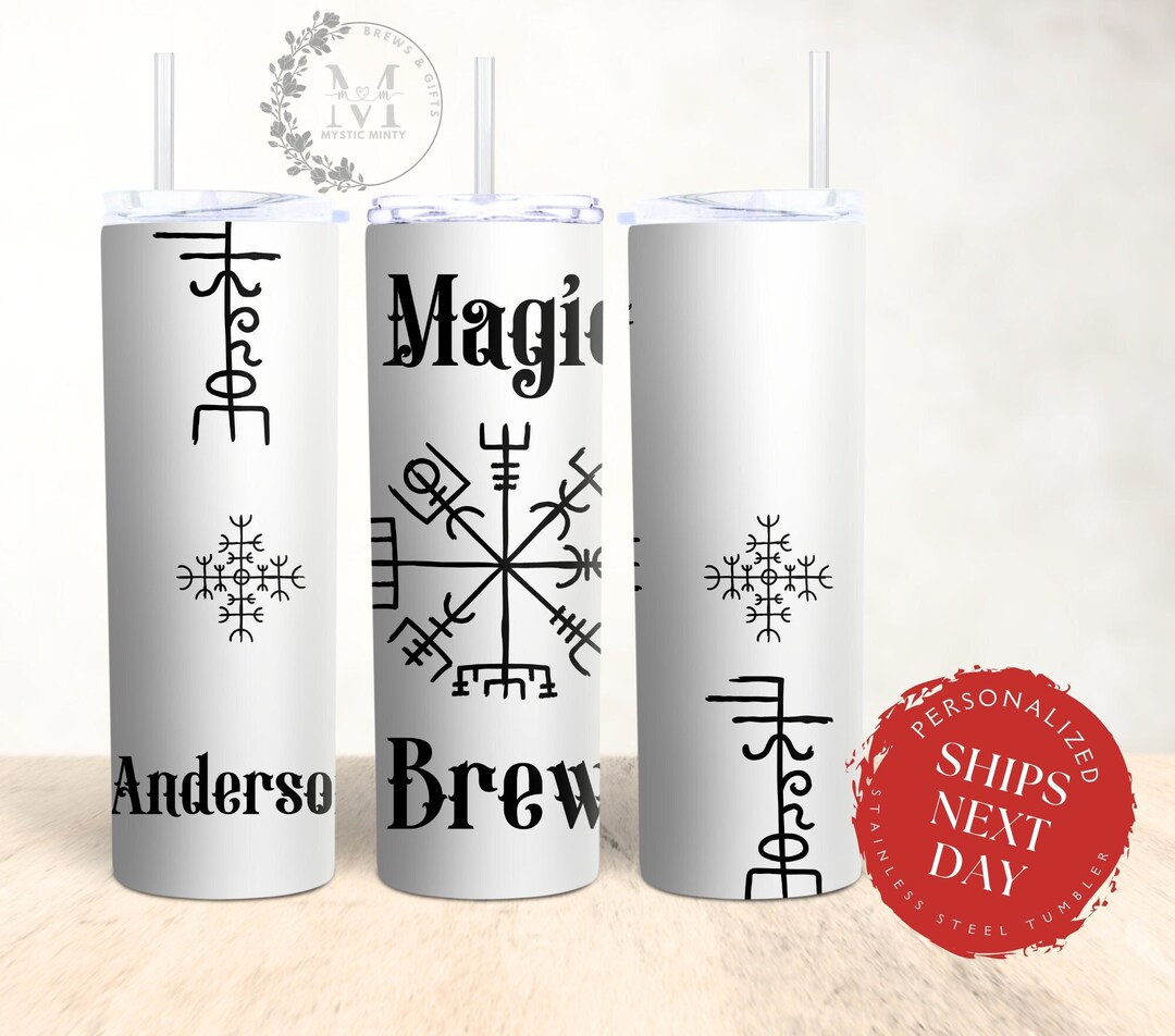 Viking Runes Tumbler Personalized Witch Brew Tumbler Cup Gift Ideas for ...