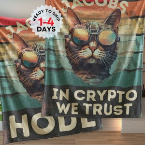 Hodl Cryptocurrency Gift Personalized Blanket Crypto Currencies Bitcoin Investor Online Throw Blanket Couch Day Trader Custom Blankets