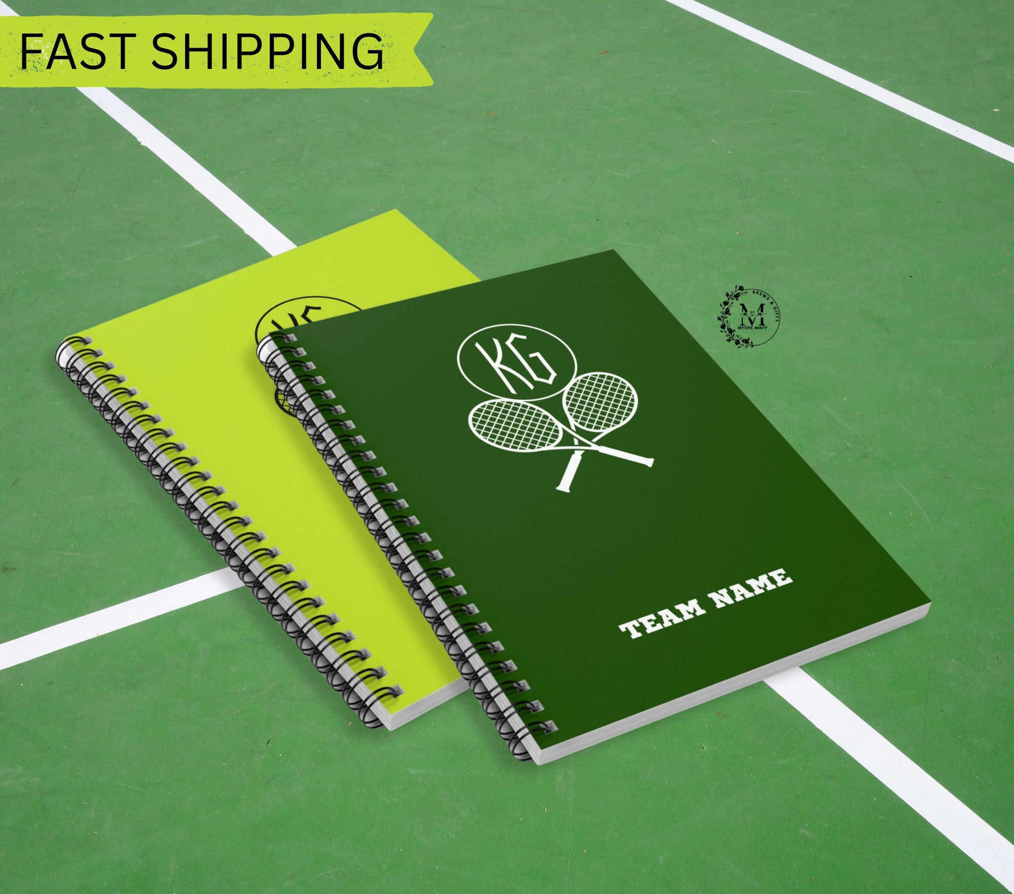 Tennis Personalized Custom Notebook Team Gift Name Perfect Gift Ideas Notebook Coach Captain Gift for Her Spiral Notebook Sports Lover Gift