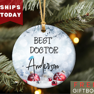 Doctor Christmas Ornament Personalized Dr Ornament Doctor Gift Dr Christmas Gift Custom Doctor Gift Physician Gift