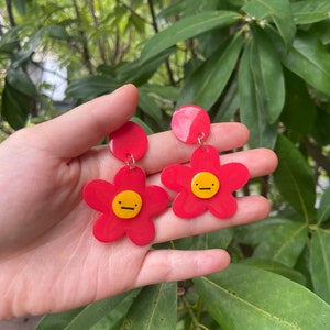 rohe Blüten Ohrringe