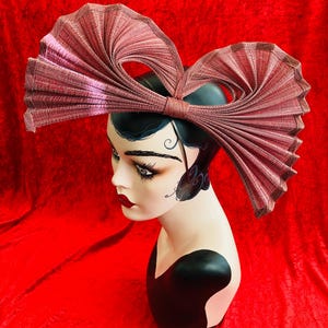 Rot Braun Schleife Kopfschmuck Fascinator Hut Retro Vintage inspiriert Mode Kopfbedeckung Hochzeit Royal Ascot Kentucky Derby Event Haar-Accessoire
