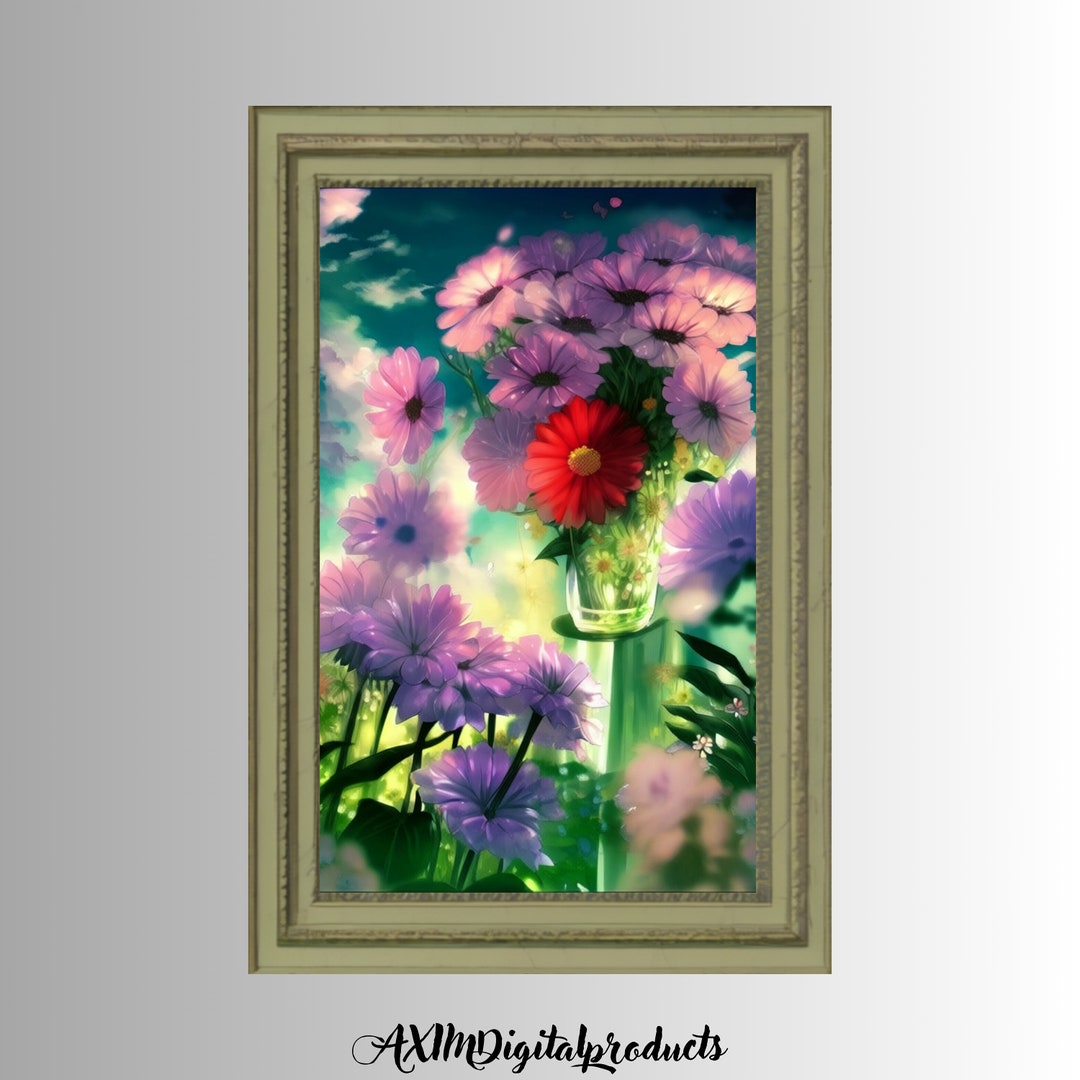 Printable Digital Flower Art for Sale. Vivid Floral Dreams A Etsy