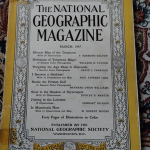 National Geographic March 1947 Vintage