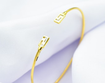 14K Gold Greca Bracelet,Exclusive Greca Gold Bangle,Ancient Greece Jewellery,Ancient Greek Inspired,Unique Gift for Her,Greek Collection