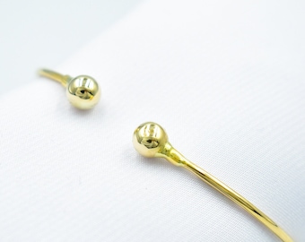 14k Gold Torque Bangle Bracelet,Gold Adjustable Ball Bracelet,Ancient Greece Inspired Bracelet,Genuine Gold Bracelet,Gift for Mom & Her