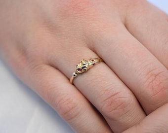 14K Solid Gold Lion Ring,Gold Animal Collection,Ancient Greek Inspired,Zodiac Ring,Gold Band,Stacking Ring,Symbol of Strength,Gift for Her