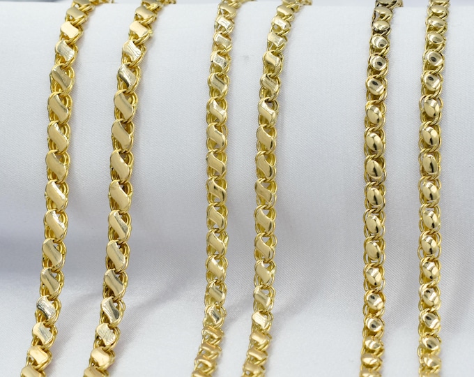 Featured listing image: Gold Chain Necklace,14K Solid Gold Curb Chain,Cuban Choker Chain,14K Yellow Gold Miami Cuban Link Chain,14K Curb Cuban Necklace