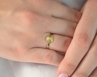 14K Solid Gold Spiral Ring,Ancient Greece Design Ring,Spiral Gold Ring,Stackable Jewellery Ring,Gold Band,14K Wedding Stacking Ring for Her