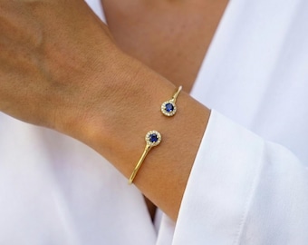 14K Gold Bangle Bracelet,Minimalist Bracelet,Bridal Bracelet,Zircon Bracelet,Princess Inspired Bracelet,Stackable Bracelet,Gifts For Her